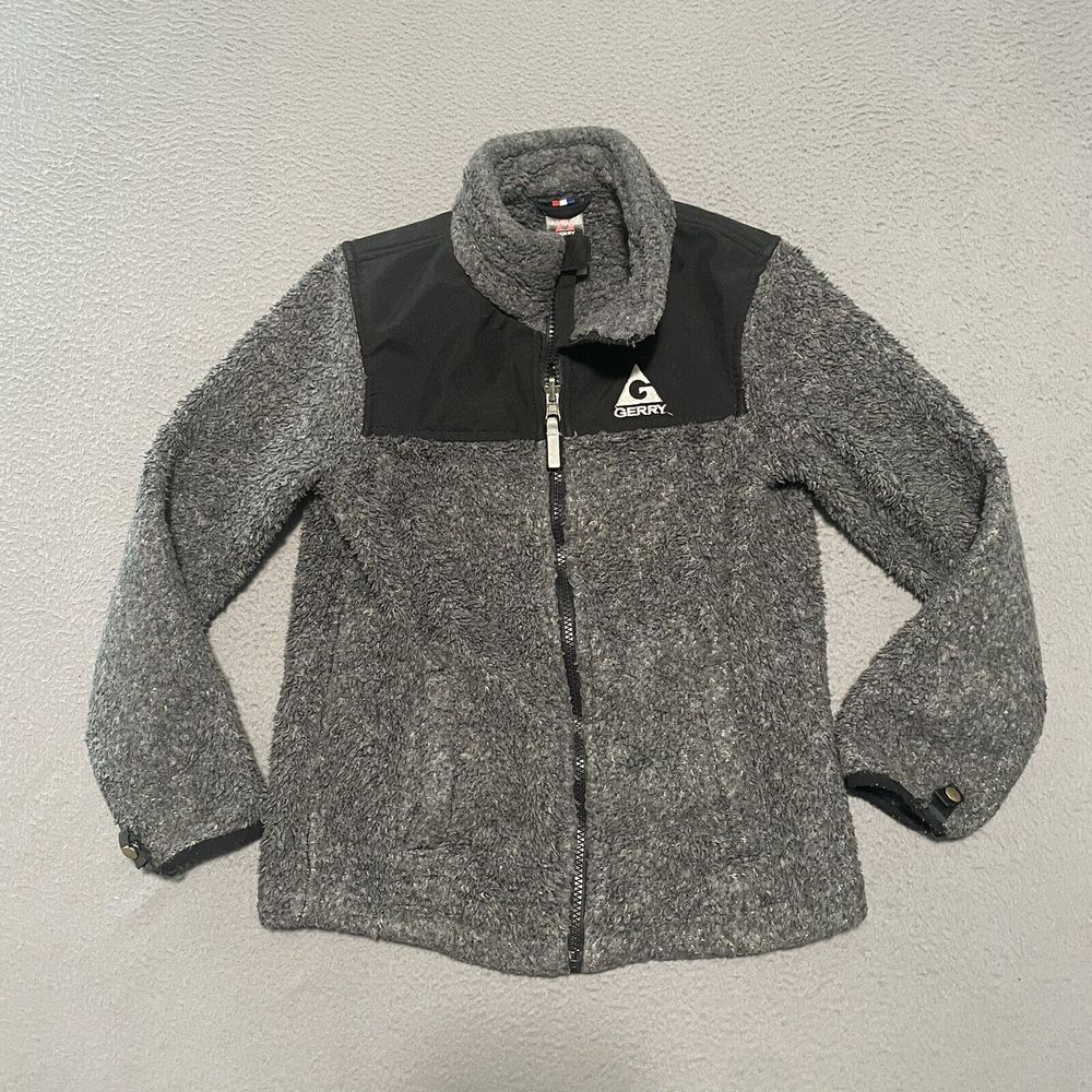 Gerryβ Jacket Youth S 7/8 Gray Fleece Full Zip Mock Neck Sweater